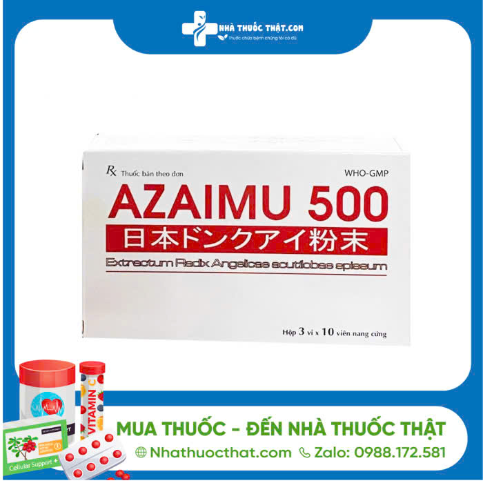 Thuốc Azaimu 500 - Hộp 30 Viên -  Điều Trị Rối Loạn Kinh Nguyệt, Đau Bụng Kinh, Táo Bón