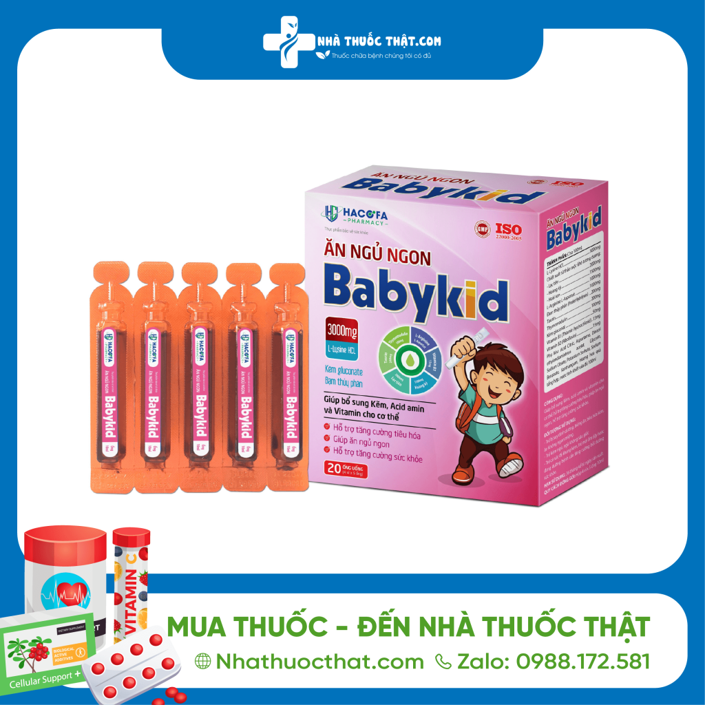 Ăn ngủ ngon Babykid Hộp 20 Ống – Tăng Cường Hấp Thụ Dinh Dưỡng Hiệu Quả