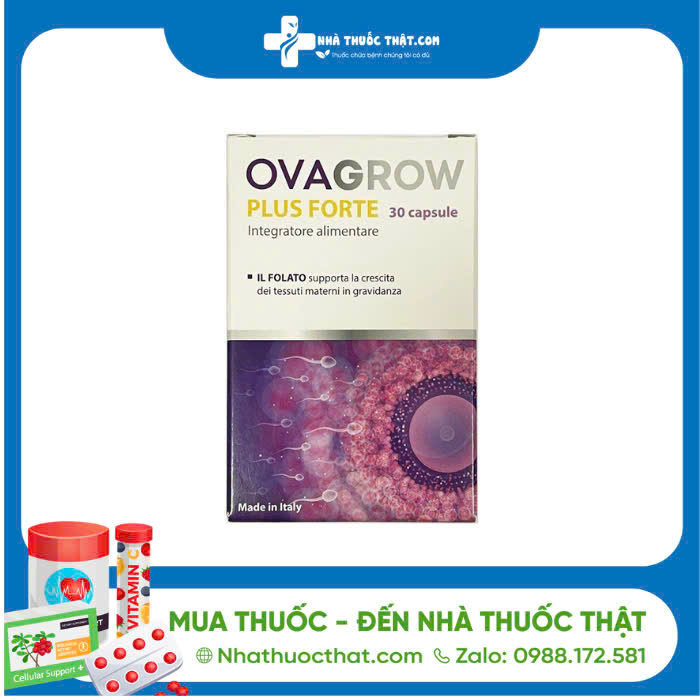 Ova Grow Plus Forte -Hộp 30 Viên -  Hỗ Trợ Tăng khả Năng Thụ Thai Nữ Giới