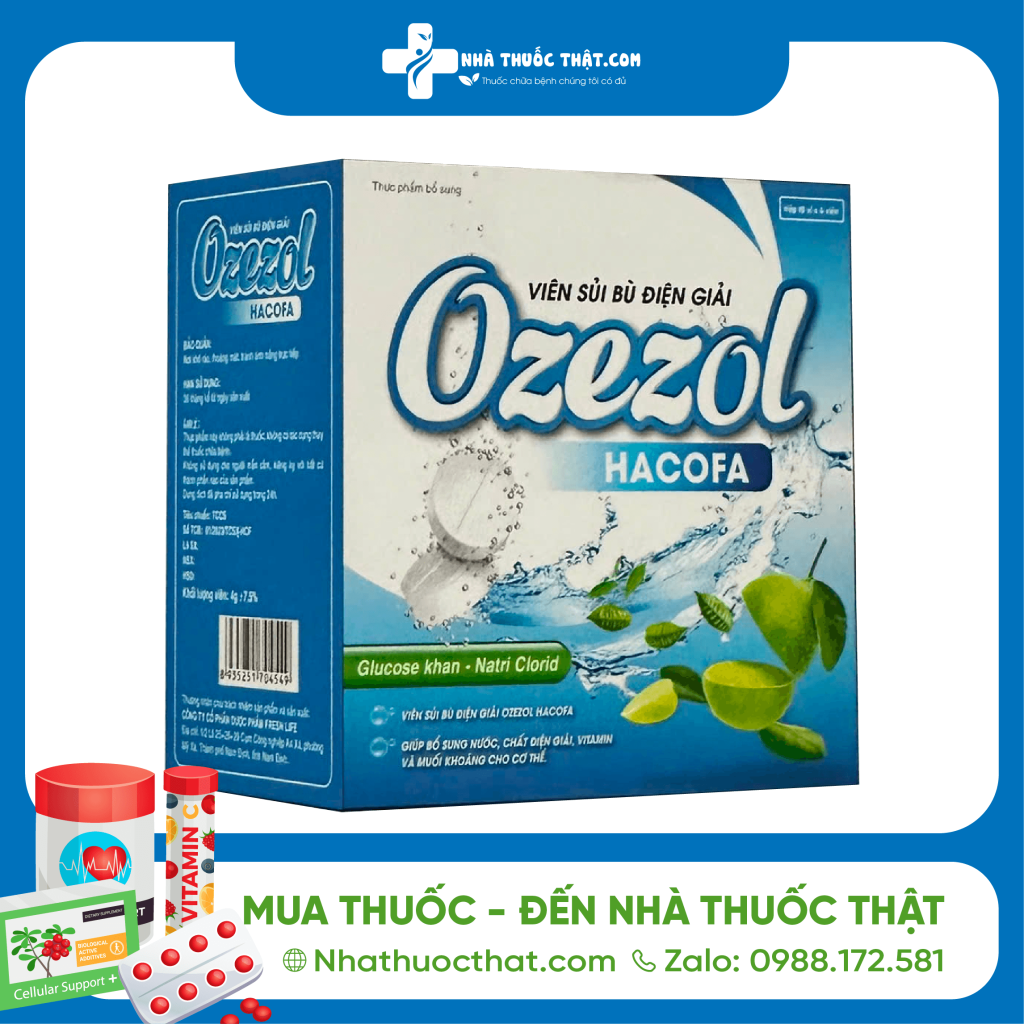 Ozezol Hộp 40 Viên – Viên Sủi Bù Điện Giải Hiệu Quả Hacofa