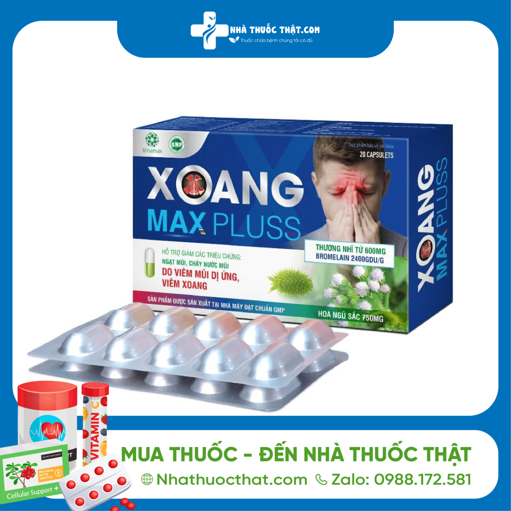 Xoang Max Pluss Hộp 20 Viên – Khai Khiếu Thông Mũi Hiệu Quả
